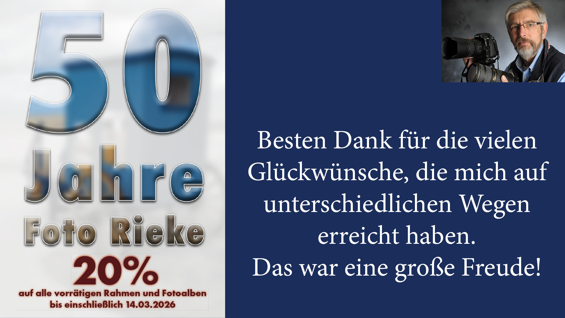 Danke für 50 Jahre Foto Rieke